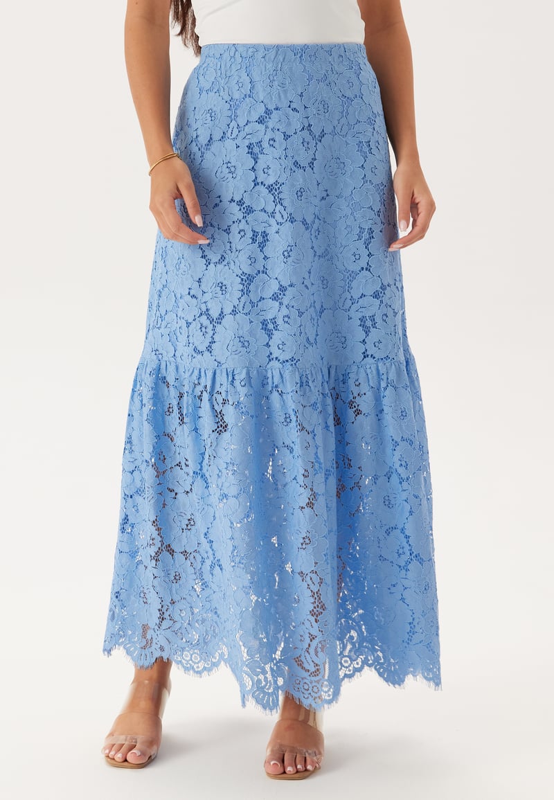 BUBBLEROOM Scalloped Lace Edge Maxi Skirt