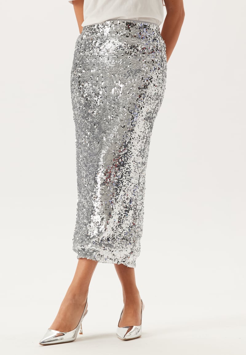 BUBBLEROOM Sequin Midi Skirt