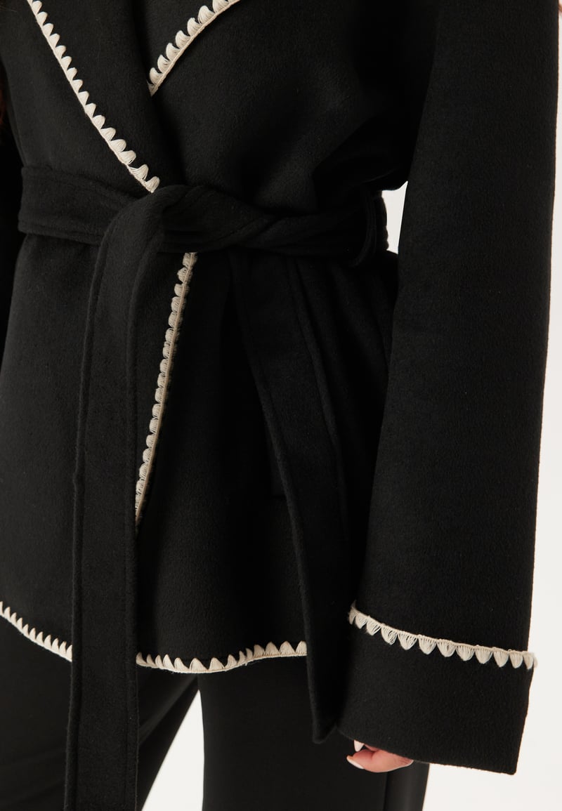BUBBLEROOM Shawl Collar Wool Blend Jacket