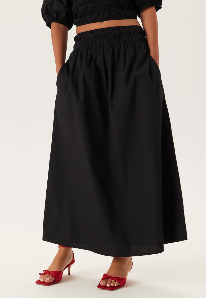 BUBBLEROOM Smock Waist Maxi Skirt