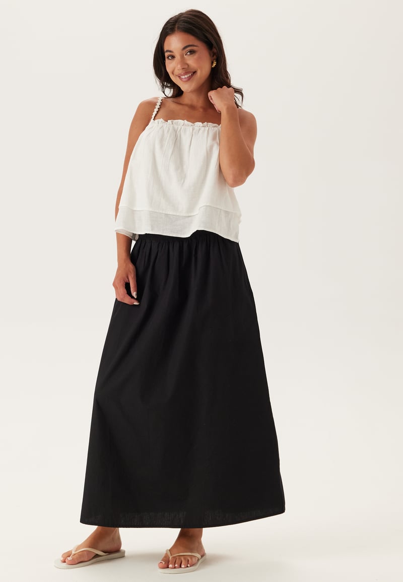 BUBBLEROOM Smock Waist Maxi Skirt