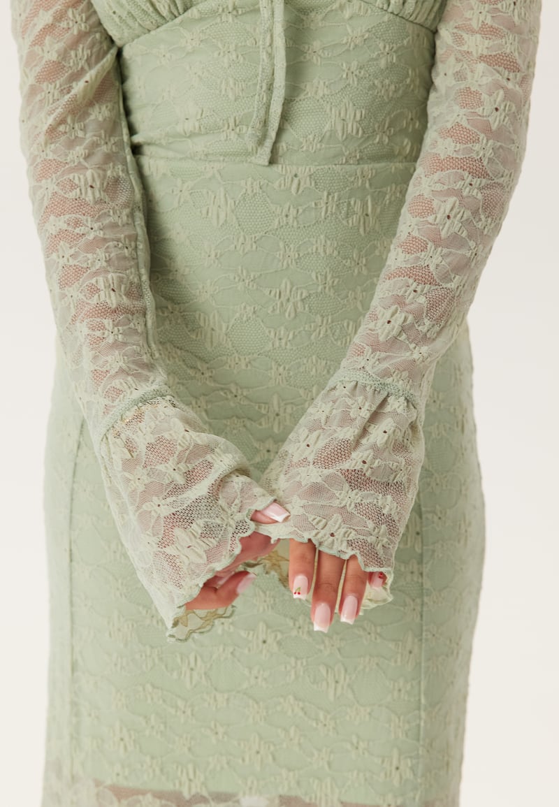 BUBBLEROOM Square Neck Lace Dress