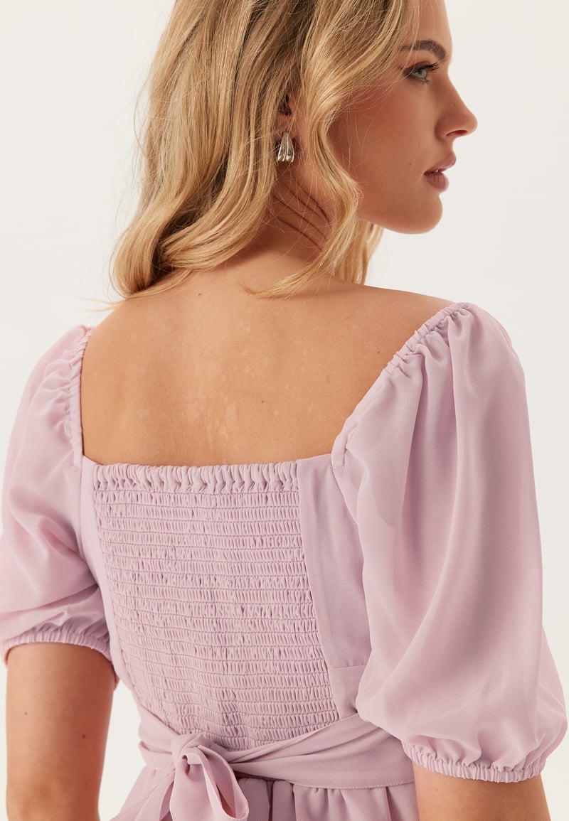 BUBBLEROOM Square Neck S/S Georgette Blouse