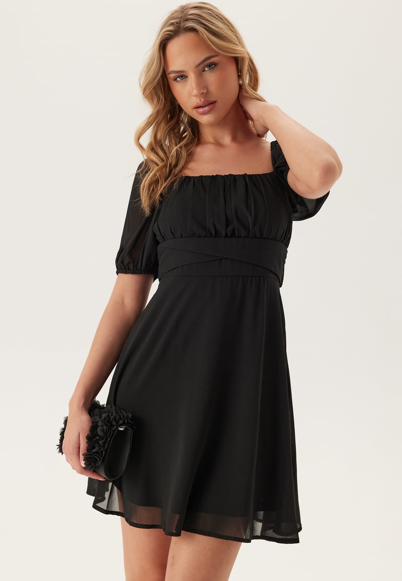 BUBBLEROOM Square Neck S/S Georgette Dress