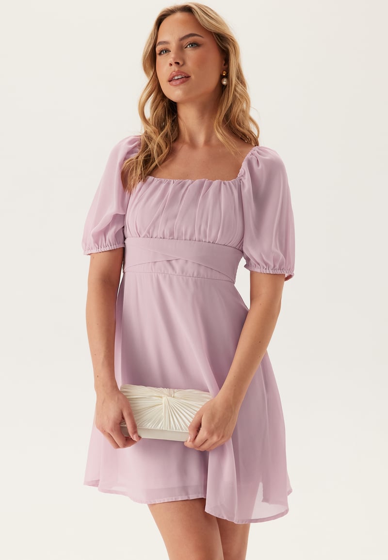 BUBBLEROOM Square Neck S/S Georgette Dress