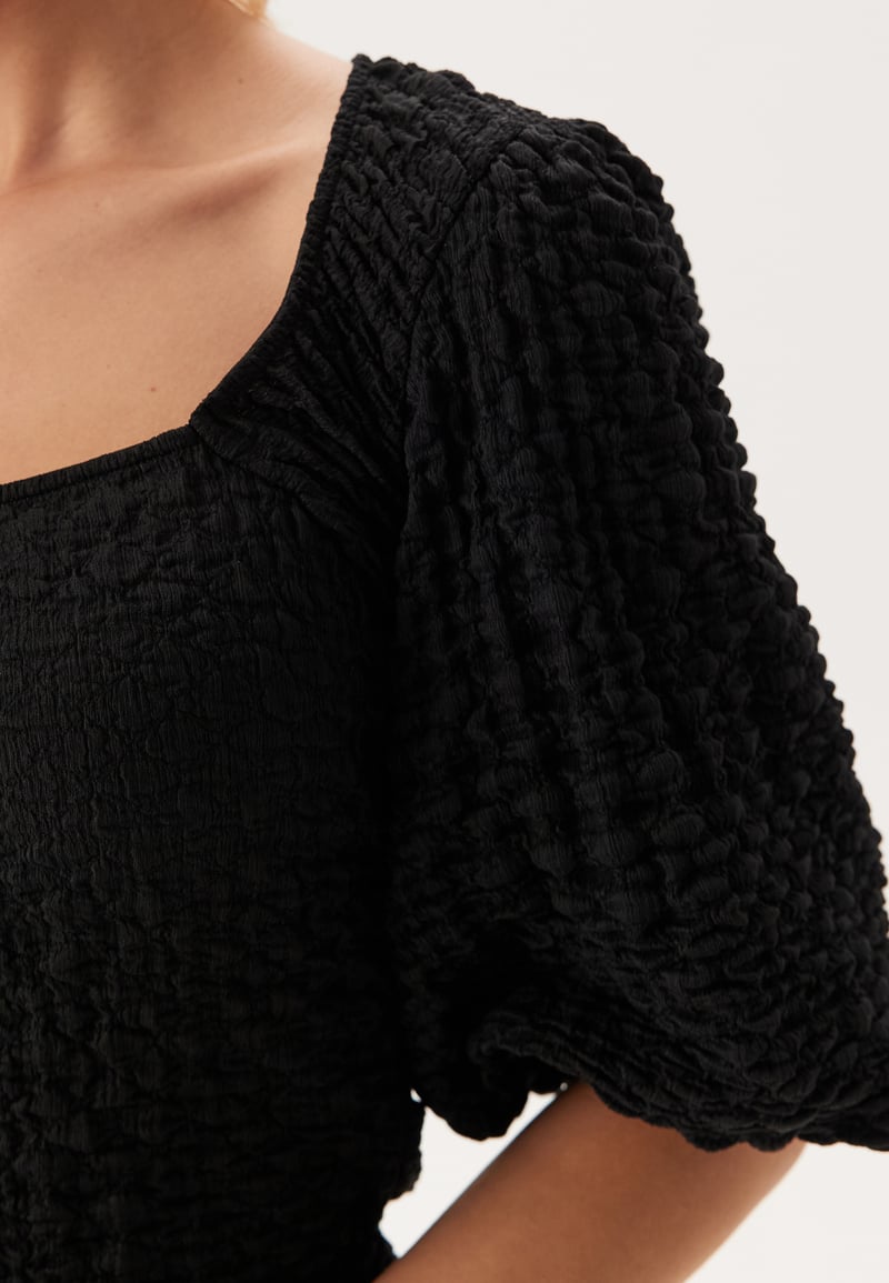 BUBBLEROOM Square Neck Volume Sleeve Top