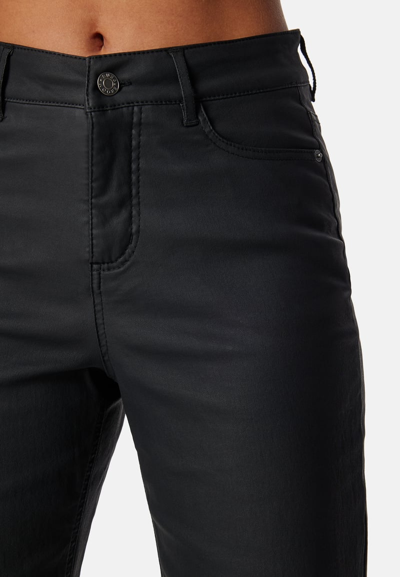 BUBBLEROOM High Waist Straight Leg Coated Jeans
