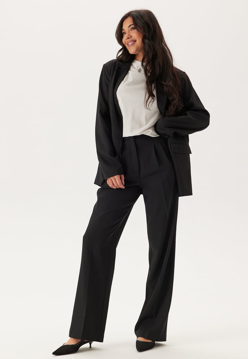 BUBBLEROOM Straight Leg Pleated Suit Pants