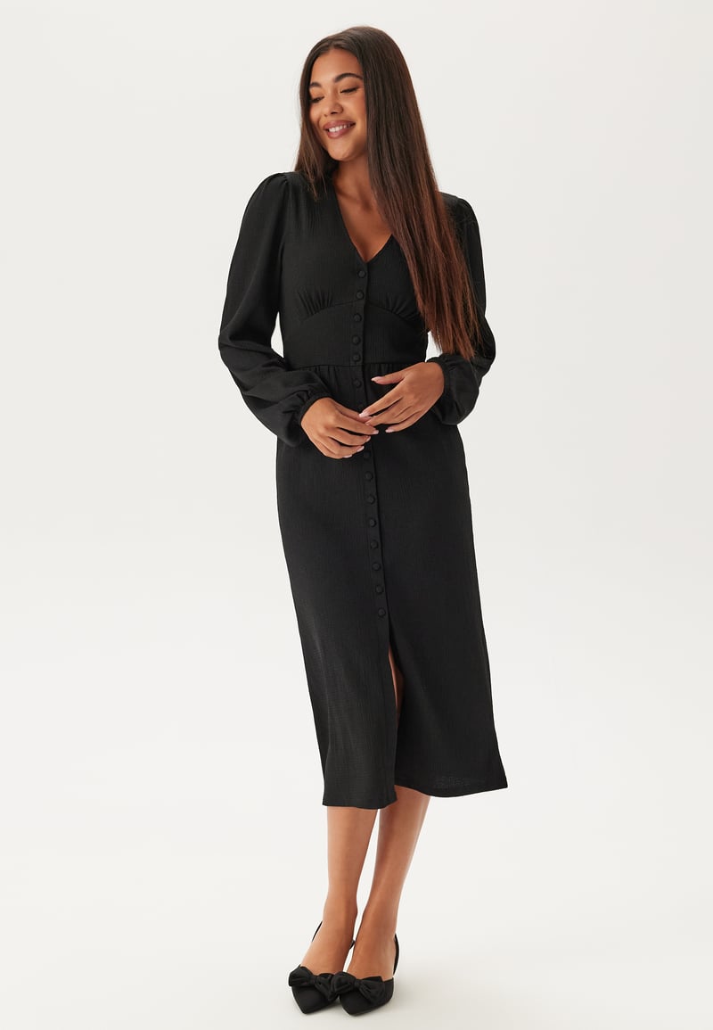 BUBBLEROOM Structure Button Midi Dress