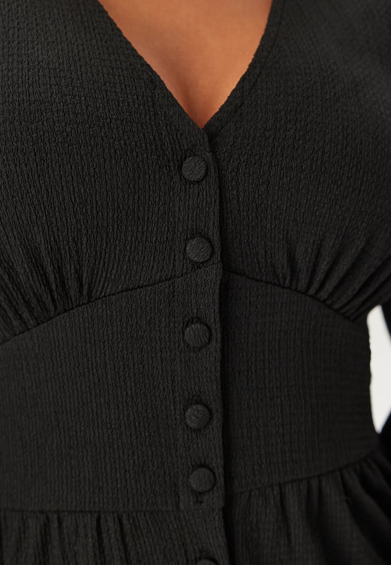 BUBBLEROOM Structure Button Midi Dress