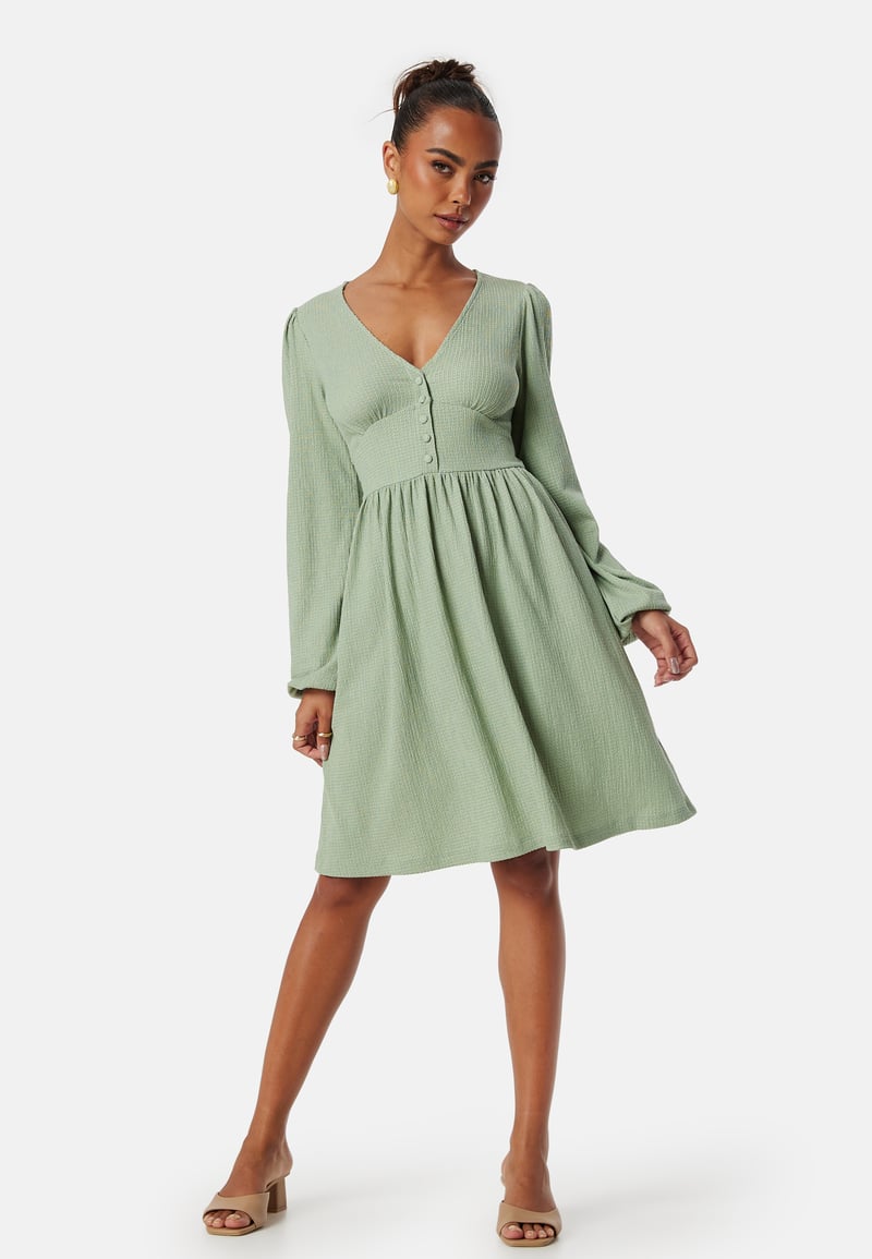 BUBBLEROOM Structure Button Short Dress