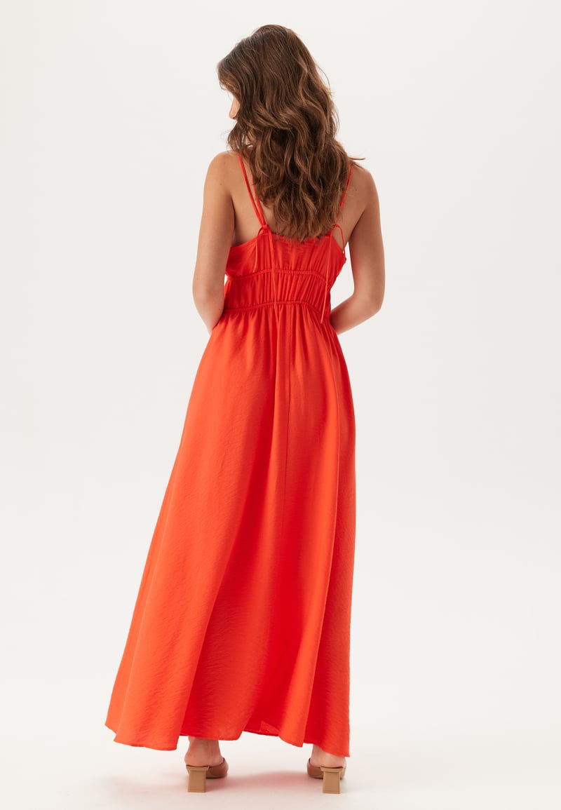 BUBBLEROOM Tie Strap Maxi Dress 