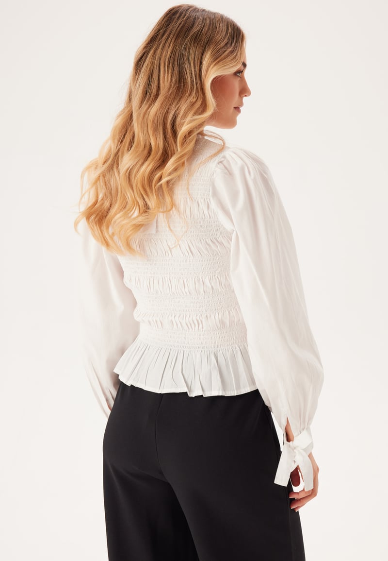 BUBBLEROOM V-neck Cotton Smock Blouse