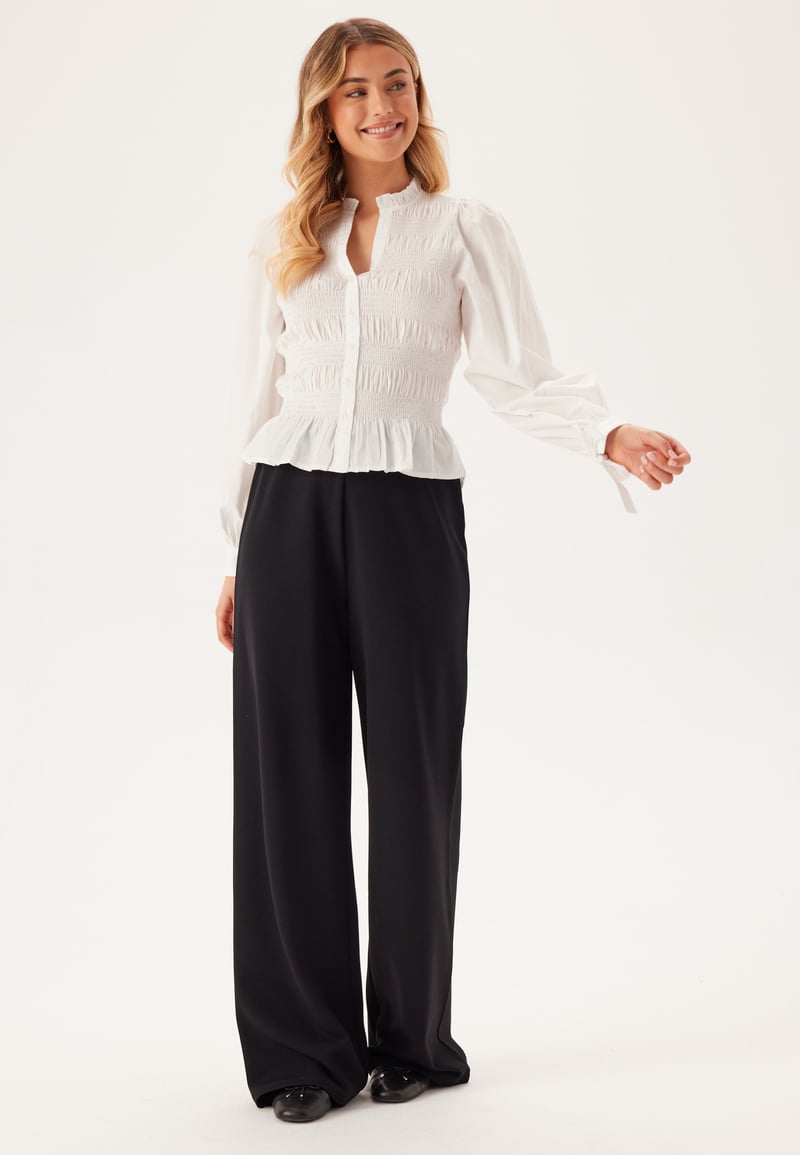 BUBBLEROOM V-neck Cotton Smock Blouse