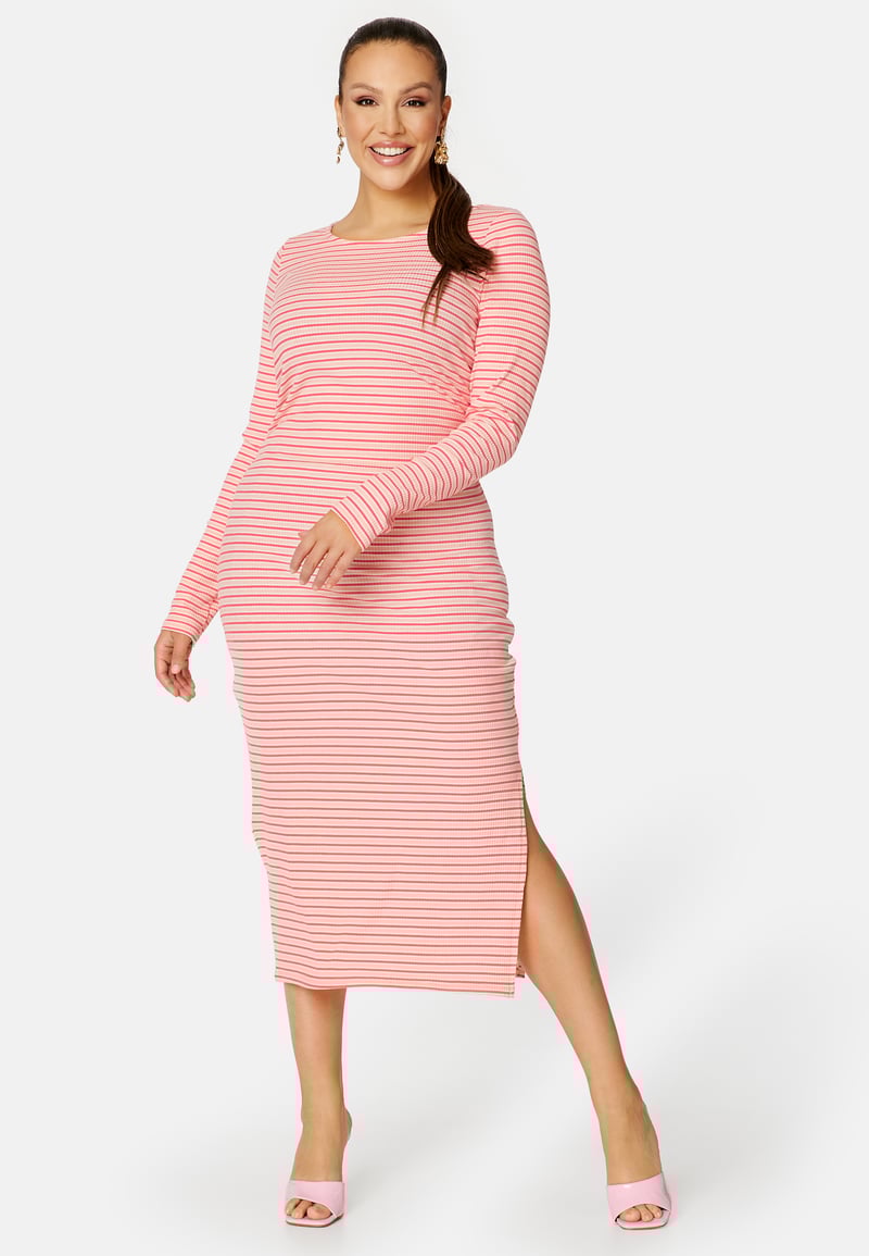 BUBBLEROOM Vendela drapy striped dress