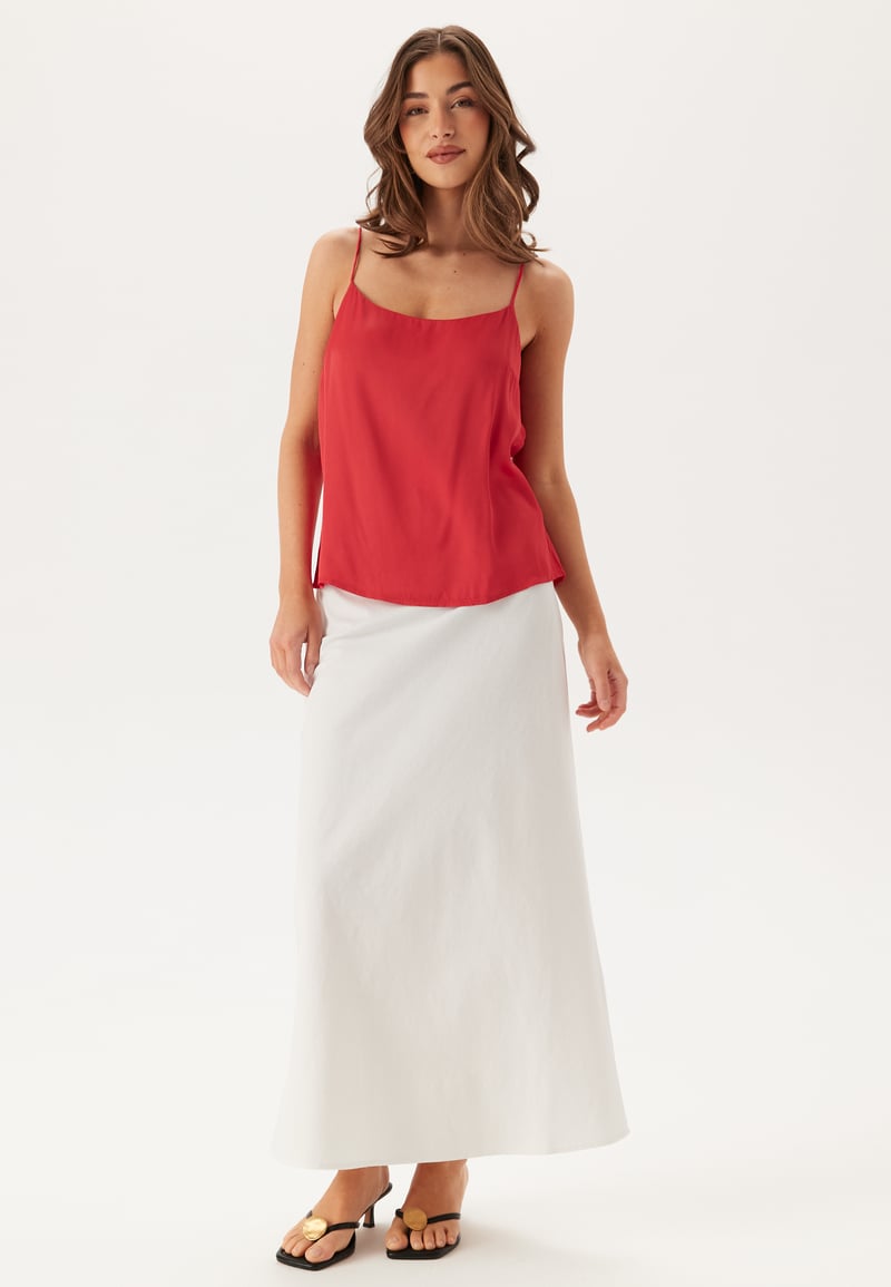 BUBBLEROOM CC Viscose Satin Strap Tie Top