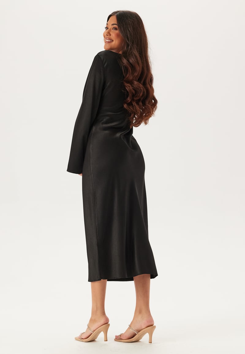 BUBBLEROOM Waterfall Midi Satin Dress