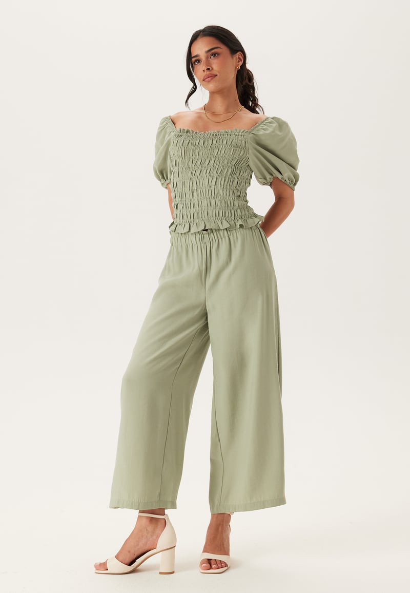 BUBBLEROOM Wide Ankle Modal Trousers