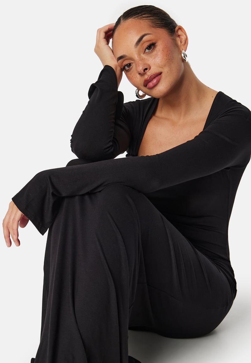 BUBBLEROOM Square Neck L/S Maxi Dress