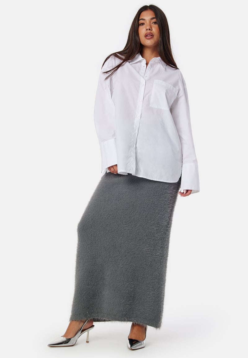BUBBLEROOM Fluffy Knitted Maxi Skirt