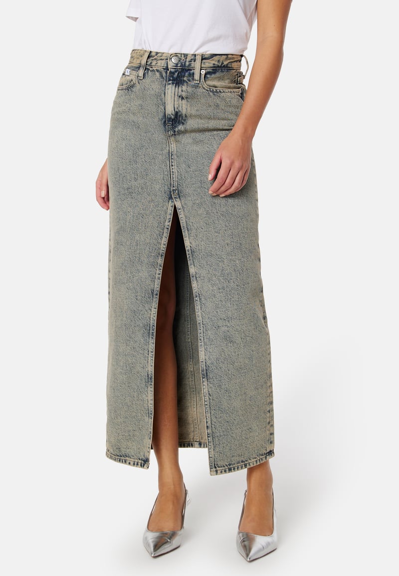 Calvin Klein Jeans Front Split Maxi Denim Skirt