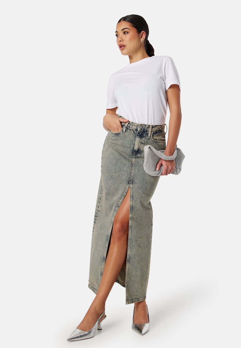 Calvin Klein Jeans Front Split Maxi Denim Skirt