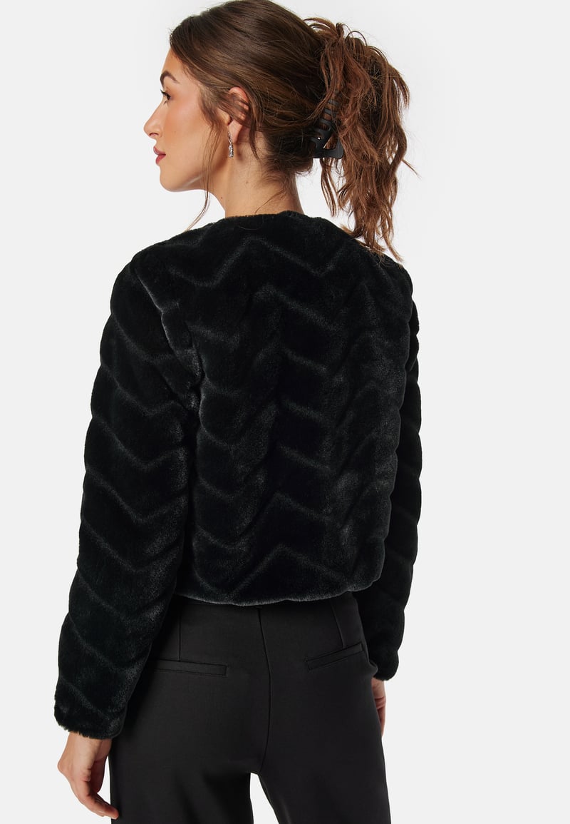 Chiara Forthi Short Party Faux Fur Jacket