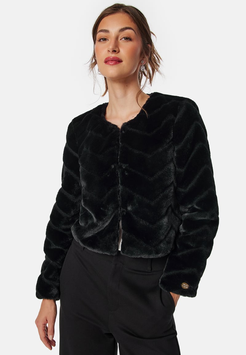 Chiara Forthi Short Party Faux Fur Jacket