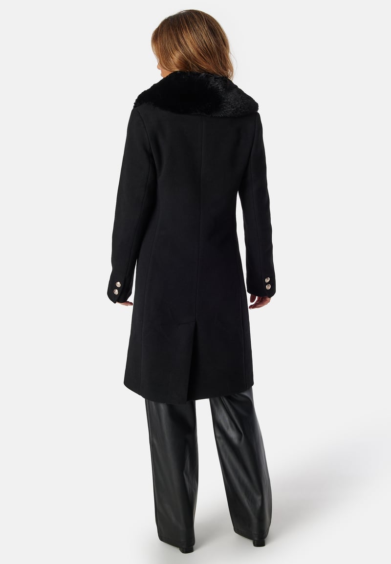 Chiara Forthi Fur Collar Wool Blend Coat