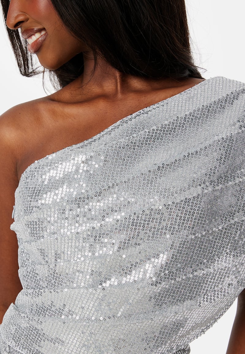 Elle Zeitoune Luna Sequin One Shoulder Dress