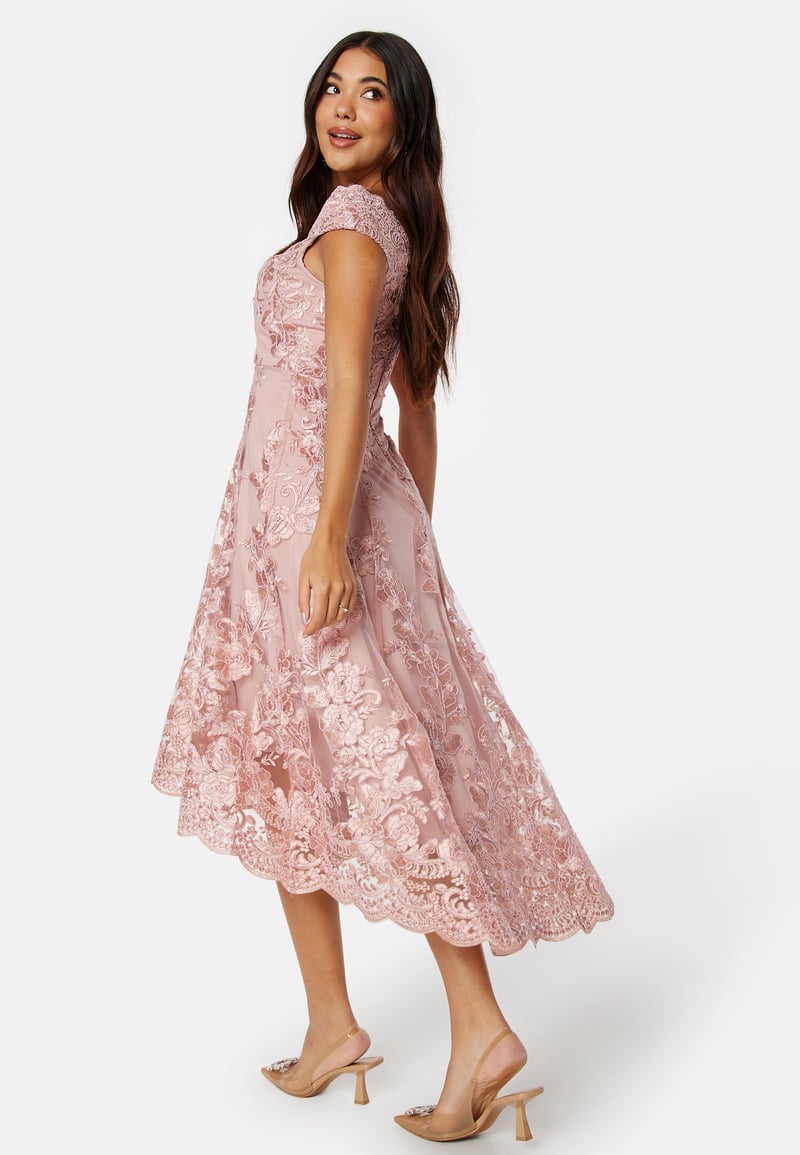 Goddiva Embroidered Lace Dress