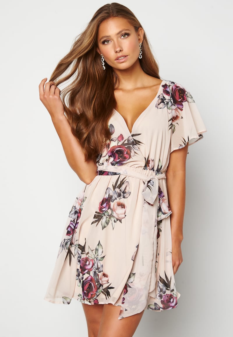 Goddiva Floral Flutter Dress