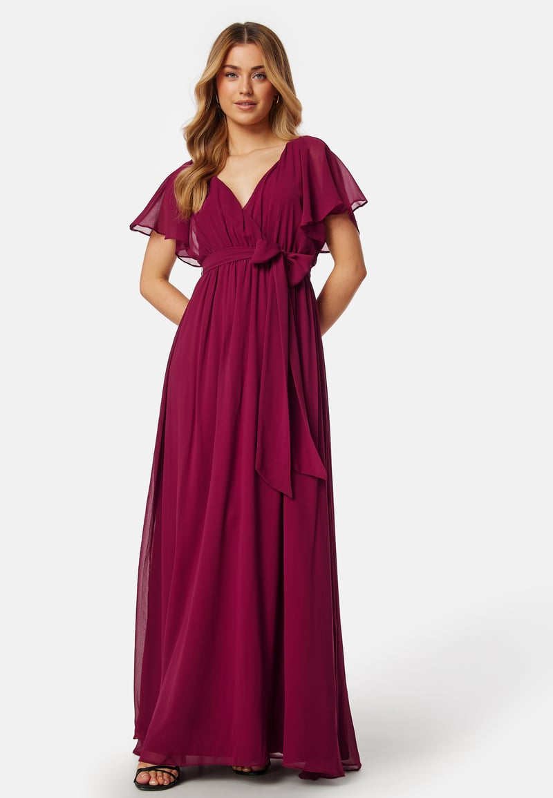 Goddiva Flutter Chiffon Dress