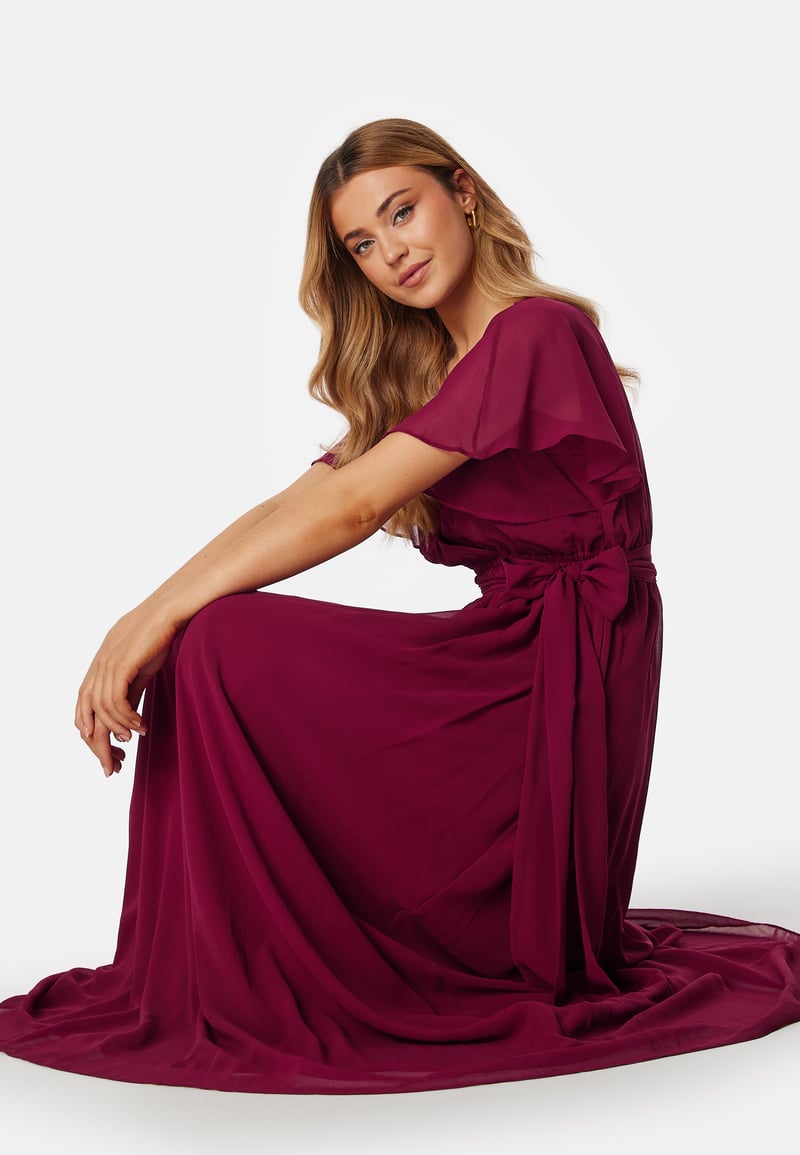 Goddiva Flutter Chiffon Dress