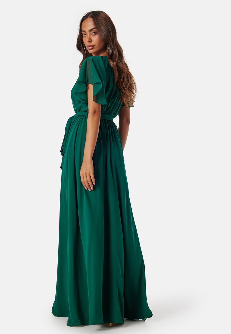 Goddiva Flutter Chiffon Maxi Dress