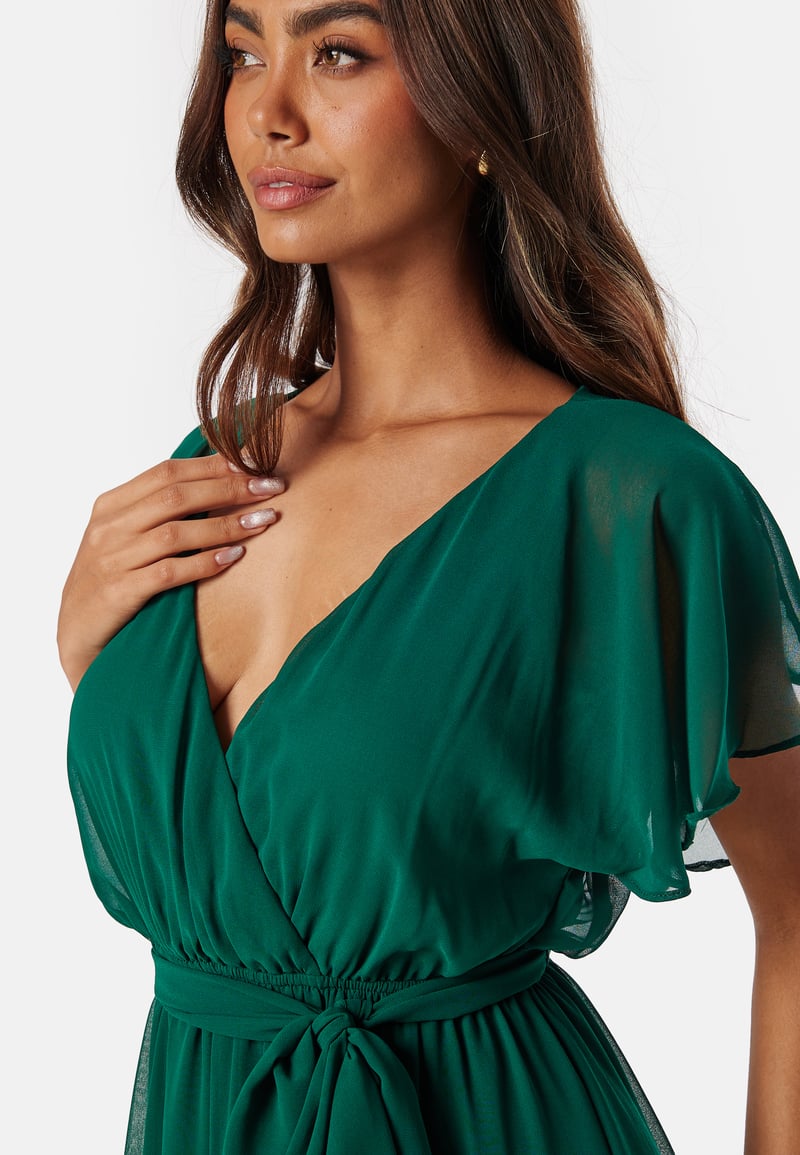 Goddiva Flutter Chiffon Maxi Dress