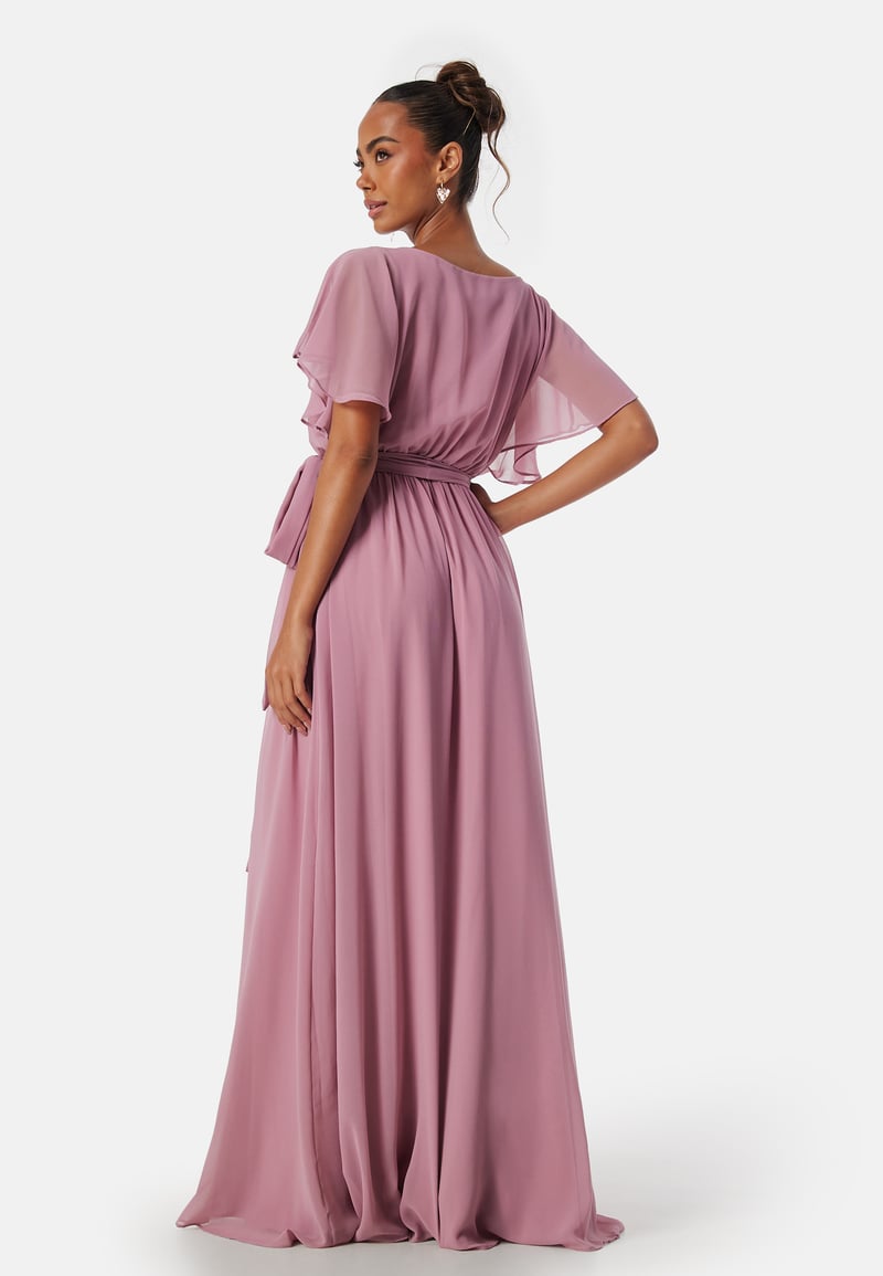 Goddiva Flutter Chiffon Maxi Dress