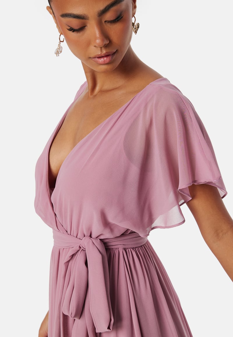 Goddiva Flutter Chiffon Maxi Dress