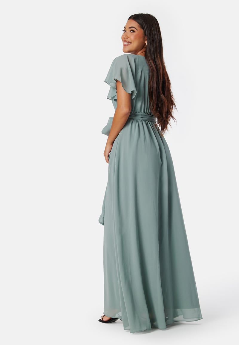 Goddiva Flutter Chiffon Maxi Dress