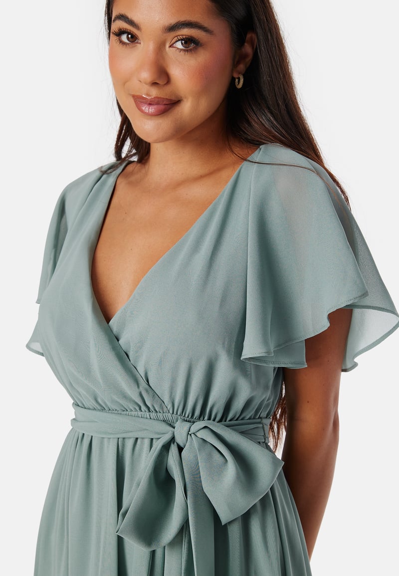 Goddiva Flutter Chiffon Maxi Dress