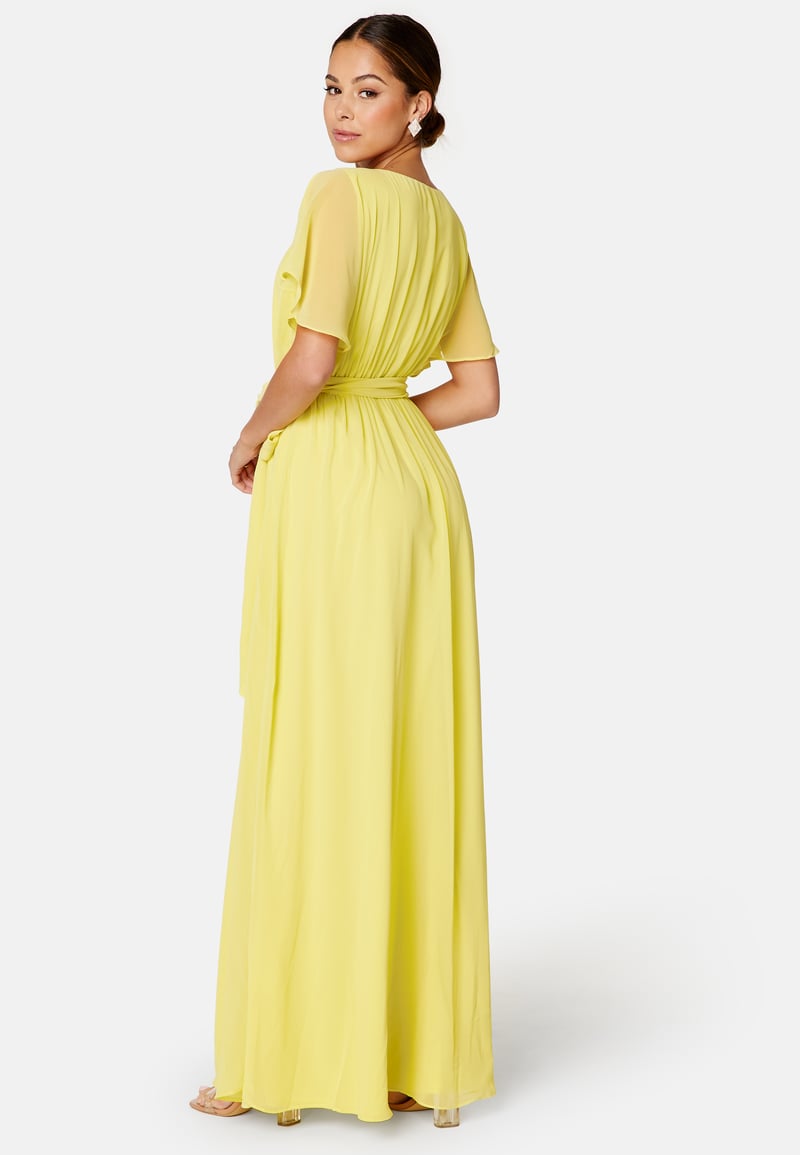 Goddiva Flutter Chiffon Maxi Dress