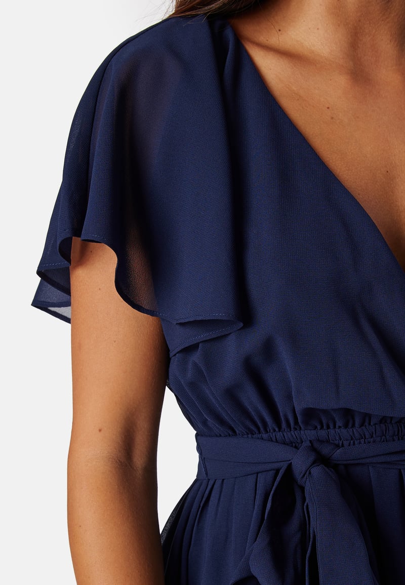 Goddiva Flutter Chiffon Midi Dress