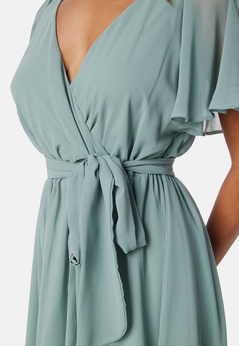 Goddiva Flutter Chiffon Midi Dress