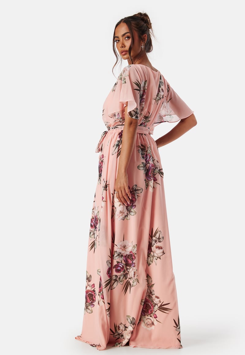Goddiva Flutter Floral Maxi Dress