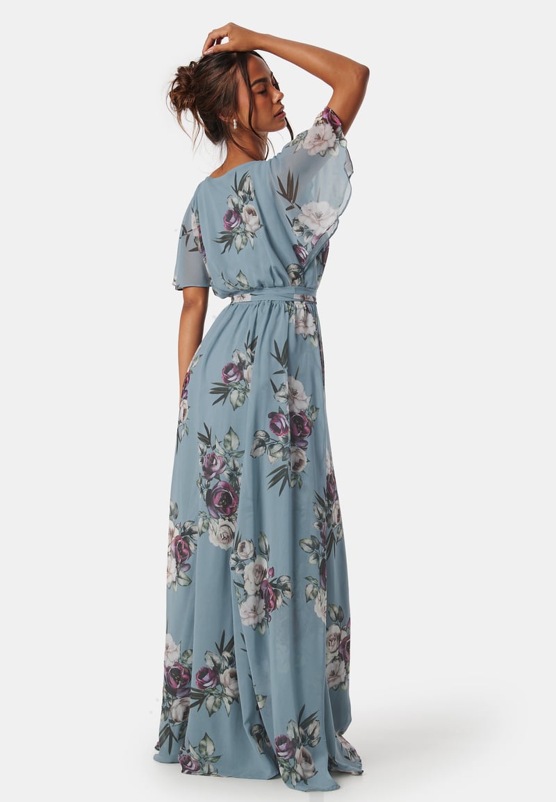 Goddiva Flutter Floral Maxi Dress