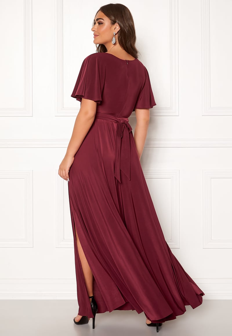 Goddiva Flutter Sleeve Maxi Dress