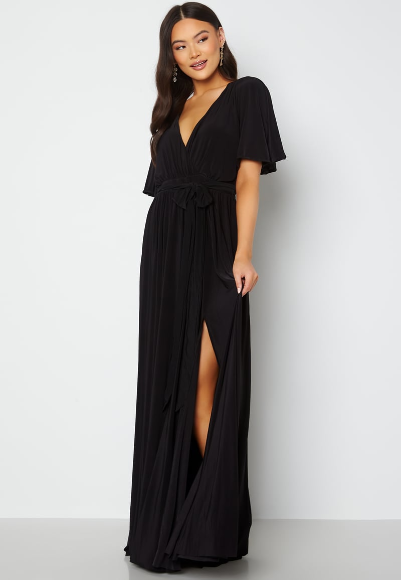 Goddiva Flutter Sleeve Maxi Dress