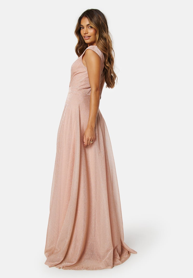 Goddiva Glitter Wrap Maxi Dress