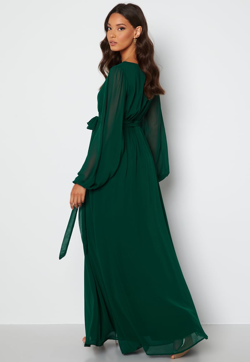 Goddiva Long Sleeve Chiffon Dress