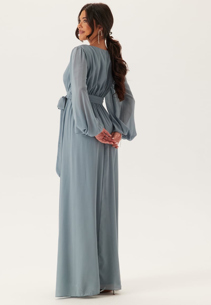 Goddiva Long Sleeve Chiffon Dress
